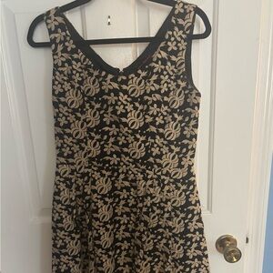 Betsey Johnson Black Dress with Cream Floral embroidery
